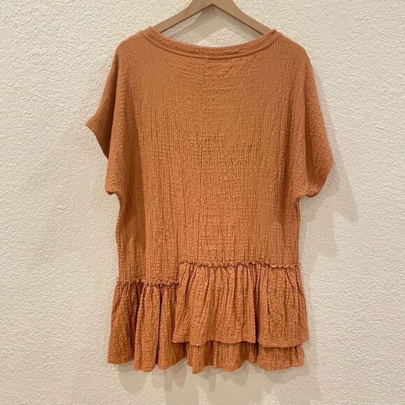NWT Free People Beach Marni Tunic Dress Lovely Leo Small Ruffle Hem Boho Mini - Picture 7 of 10